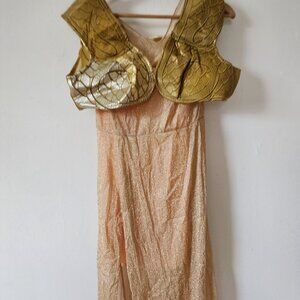 Womens Clash Of The Titans Athena Costume Size Large Gold Sparkly